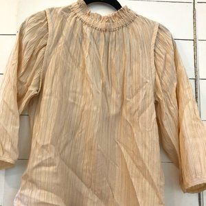 New mock neck blouse w/button-down back